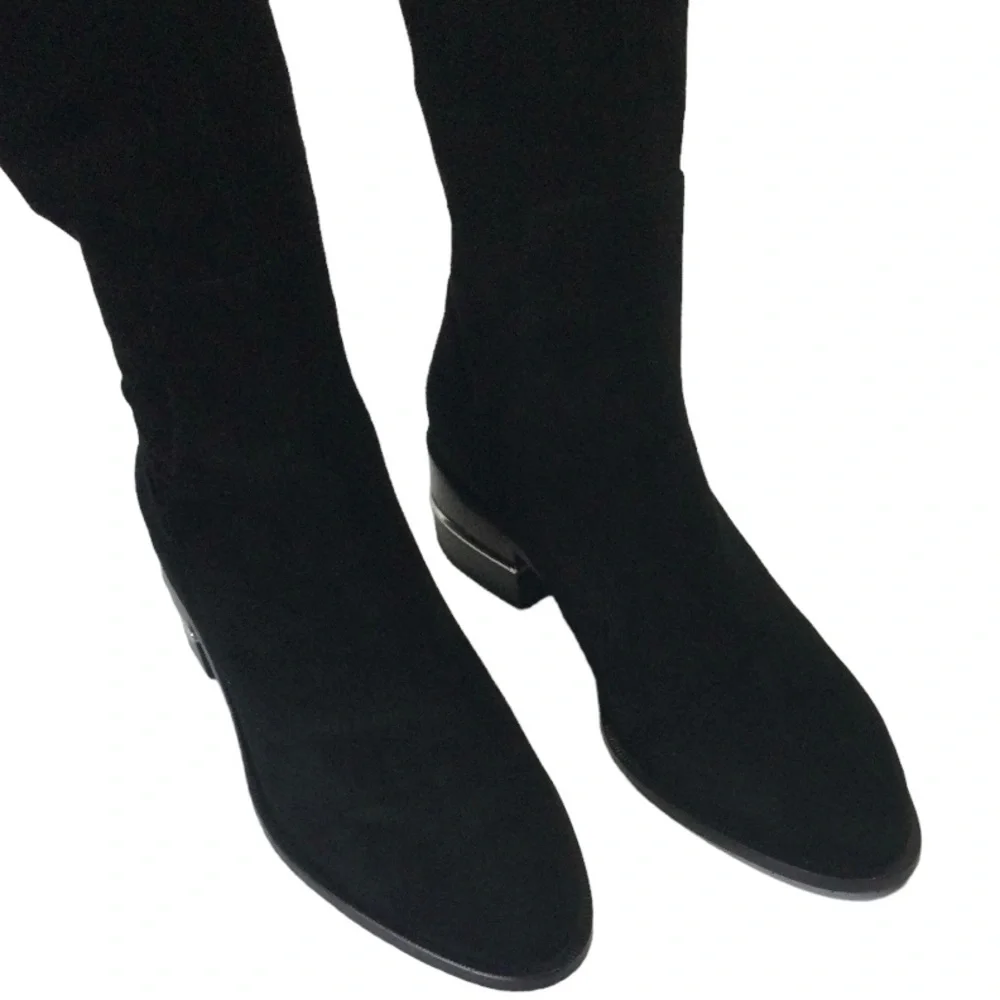 PAIGE Jacey Over The Knee Stretch Boots Black Suede Size 8.5 New With Box